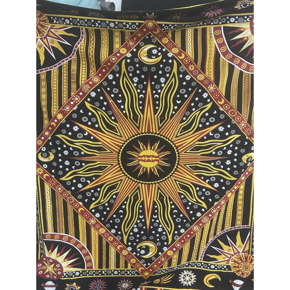 Celestial Sun and Moon Tapestry Or King Cotton Fabric Stars And Planets